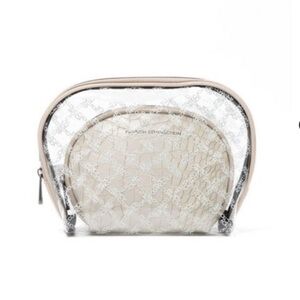 French Connection monogram crocodile 2 in 1 makeup pouch